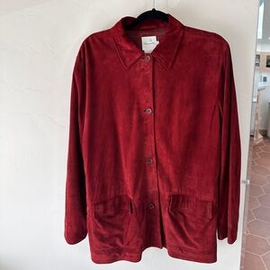 Faconnable Vintage Red Suede Jacket size L
